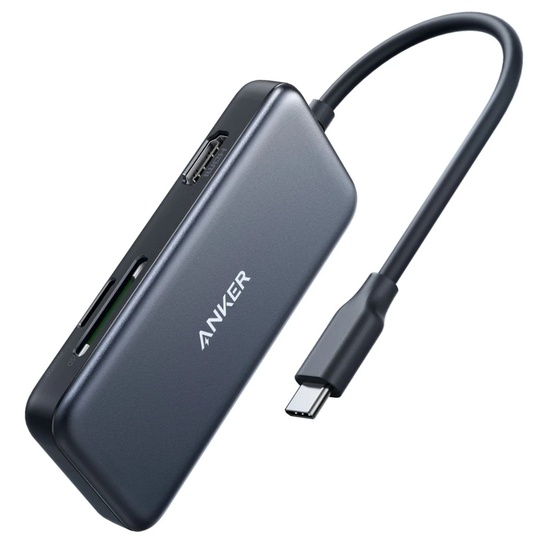 Anker Multihub 5 in 1 Type-C 4K HDMI, 2xUSB-A, microSD, SD Card Reader, Negru