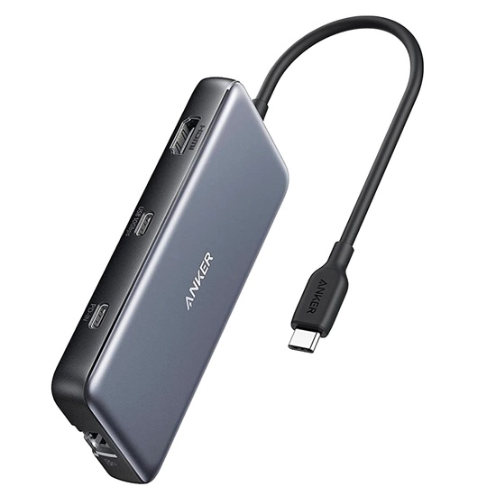 Anker Multihub 8 in 1 Type-C 85W, HDMI, 2x USB-A, USB-C, Ethernet, SD & microSD port, USB-C input, Gri