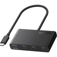 Anker Multihub 4 in 1 PD100W in, 85W PD out USB-C x 4 porturi, incarcare prin USB Type-C, viteza 10 Gbps, conectare prin USB-C , Gri