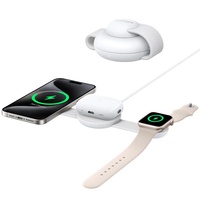 Anker Incarcator Wireless MagGo 3-in-1 MagSafe Qi2, 15W, pliabil, pentru iPhone 15/16, AirPods, Apple Watch, Alb
