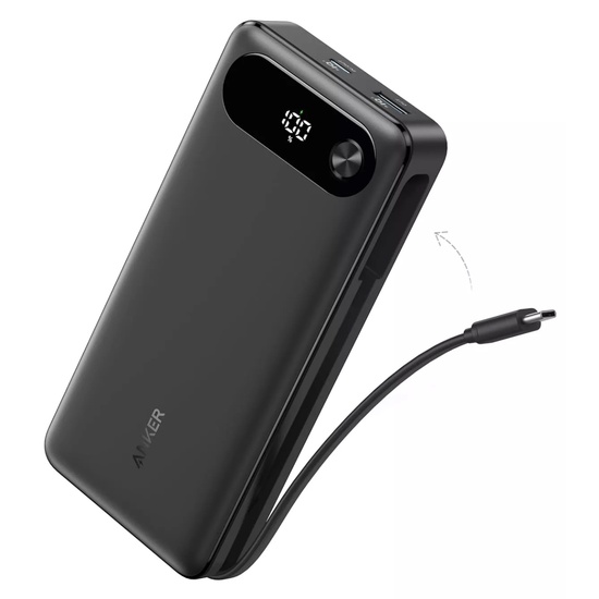 Anker Acumulator extern PowerCore 20.000 mAh, 87W total PD si Power IQ 3.0, incarca max 65W/port,  2x USB-C, 1x USB-A, cablu USB-C atasat, Negru