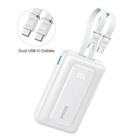Anker Acumulator extern Zolo 10.000 mAh, 35W FastCharge, 2 x USB-C, 1 x USB-A, afisaj electronic, 2 x cablu USB-C incorporat, Alb