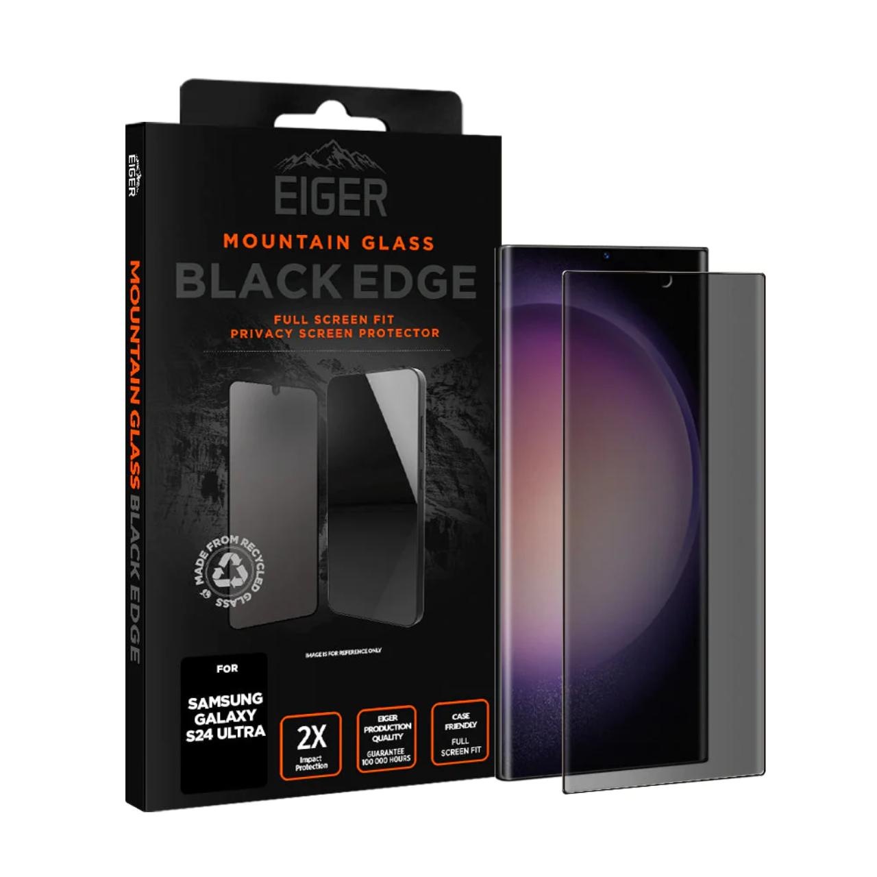 Eiger Folie Sticla 3D Privacy Mountain Glass GRS Samsung Galaxy S24 Ultra Black [3]