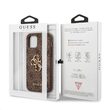 Husa iPhone 12 / 12 Pro Guess PU 4G Metal Logo Maro