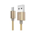 Cablu MicroUSB Devia Gracious Champagne Gold (1.5m, impletitura textila)