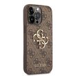 Husa iPhone 14 Pro Max Guess Leather 4G Metal Logo Brown