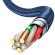 Cablu Lightning, MicroUSB si Type-C Mcdodo 3 in 1 90 Degree Blue (3A, 1.2m)