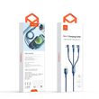 Cablu Lightning, MicroUSB si Type-C Mcdodo 3 in 1 90 Degree Blue (3A, 1.2m)