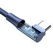 Cablu Lightning, MicroUSB si Type-C Mcdodo 3 in 1 90 Degree Blue (3A, 1.2m)