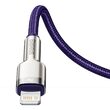 Cablu Type-C la Lightning Baseus Cafule Series Metal PD 20W Purple (1m, impletitura nylon)