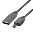 Cablu MicroUSB 4smarts Ferrumcord Black (acoperit cu otel inoxidabil, 1m)
