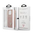 Husa iPhone 13 Pro Guess Saffiano Double Card Roz