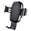 Suport Baseus Auto Gravity cu Wireless Charger Black (incarcare Qi, prindere la sistemul de ventilat