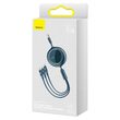 Cablu USB la Lightning, MicroUSB si Type-c Baseus Bright Mirror 3 in 1 Retractabil Blue
