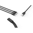 Cablu Devia Kintone Series 3 In 1 Tube USB la Lightning, MicroUSB si Type-c, 1.2m, Black