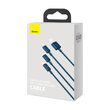 Cablu Baseus USB la Lightning, MicroUSB si Type-C Superior 3 in 1, 3,5 A,1,5m, Albastru
