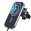 Suport Auto Choetech Magnetic cu incarcare Wireless Qi, 15W, prindere la sistemul de ventilatie, Neg