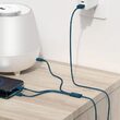 Cablu Baseus USB la Lightning, MicroUSB si Type-C Superior 3 in 1, 3,5 A,1,5m, Albastru