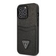 Husa iPhone 13 Pro Guess Saffiano Double Card Negru
