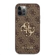 Husa iPhone 12 / 12 Pro Guess PU 4G Metal Logo Maro