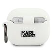 Husa Airpods 3 Karl Lagerfeld Silicon Choupette Alb