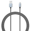 Cablu MicroUSB Lemontti USB Gri 1.5m (impletitura textila)