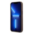 Husa iPhone 14 Pro Max Guess Leather 4G Metal Logo Brown