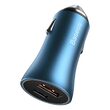Incarcator Auto USB si Type-C Baseus Golden Contactor Pro Dual Quick Charger Blue + Cablu Type-c la