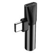 Adaptor Type-C la port Type-C si port Jack 3.5mm Baseus L41 Black (1A max, 2 in 1)