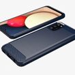 Husa Samsung Galaxy A02s Lemontti Carbon Case Flexible Albastru