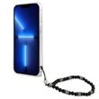 Husa iPhone 13 Pro Guess Script & Black Pearls Transparent