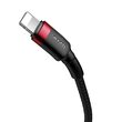 Cablu Lightning la Type-C Baseus Cafule Series Red & Black (1m, 18W, PD)