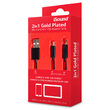 Cablu MicroUSB si MiniUSB iSound 2 in 1 Gold Plated Negru