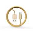 Cablu MicroUSB Devia Gracious Champagne Gold (1.5m, impletitura textila)