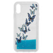Carcasa iPhone XS / X Lemontti Liquid Sand Butterflies Glitter