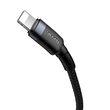 Cablu Lightning la Type-C Baseus Cafule Series Gray & Black (1m, 18W, PD)
