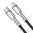 Cablu Type-C la Lightning Baseus Cafule Series Metal PD 20W Black (1m, impletitura nylon)