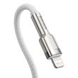 Cablu Type-C la Lightning Baseus Cafule Series Metal PD 20W White (1m, impletitura nylon)