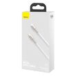 Cablu Type-C la Lightning Baseus Cafule Series Metal PD 20W White (1m, impletitura nylon)
