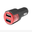 Lemontti Set Incarcator Auto Fast Charge 3.1A 2 porturi USB-A QC 3.0 + USB-A si cablu MicroUSB 1m Negru-Rosu