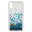 Husa  iPhone XS / X Lemontti Liquid Sand Blue Flowers