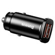Incarcator Auto Baseus Metalic Quick Charger Dual Port 30W Black