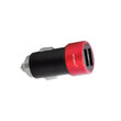 Lemontti Set Incarcator Auto 3.1A 2 porturi USB-A si cablu MicroUSB 1m Negru / Rosu