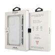 Husa iPhone 13 Pro Guess Script & Black Pearls Transparent