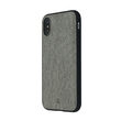 Carcasa iPhone X / XS Occa Linen Car Gray (margini flexibile, material textil, placuta metalica inte