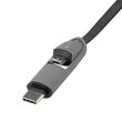 Set Incarcator Auto  4smarts Multicord 3.4A MicroUSB & Type-C cablu incorporat 1m, Black
