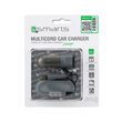 Set Incarcator Auto  4smarts Multicord 3.4A MicroUSB & Type-C cablu incorporat 1m, Black
