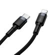 Cablu Lightning la Type-C Baseus Cafule Series Gray & Black (1m, 18W, PD)