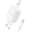 Set Incarcator Retea Borofone BN5 Sunlight cu cablu MicroUSB, QC 3.0, 18W, Alb
