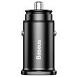 Incarcator Auto Baseus Metalic Quick Charger Dual Port 30W Black